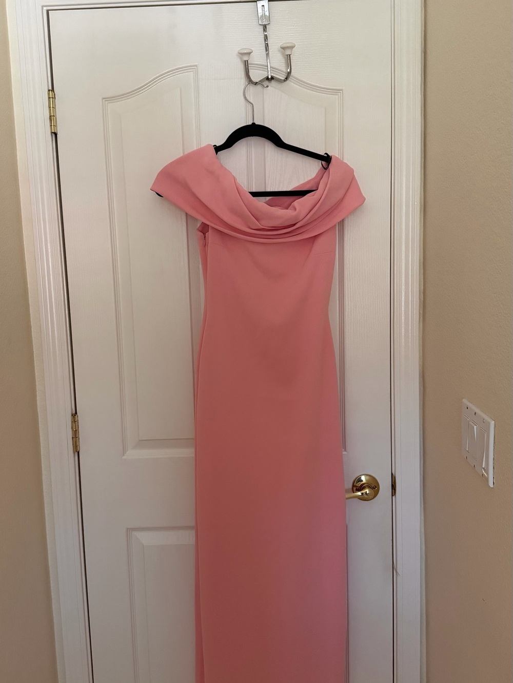 Solace London Pink Off the Shoulder Draped Gown